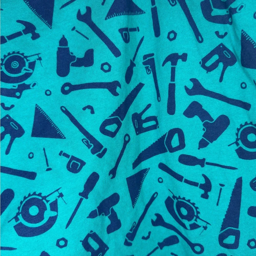 Duluth Trading Co Lounge Pants Men's 3XL Teal Tool Print‎